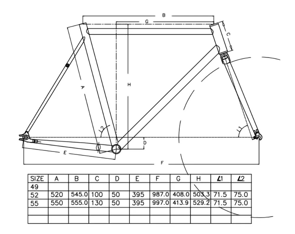 Frame fixie 2024 ukuran 52