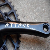 Crank Attack Gray 49T crank fixed gear Attack Gray