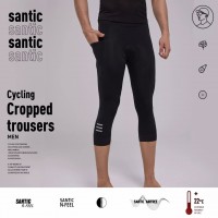 Celana Padding Santic Santic Summer Men Cycling 3/4 Shorts 4D Padded Shockproof Breathable Bicycle Bike Short Pants Tights WM1C05131