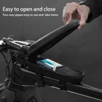 ROCKBROS Large Hard Shell Front Frame Tube Bike Bag Rainproof MTB Road Folding Saddle Bag Multifunctional Sepeda Lipat MTB Roadbike