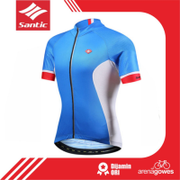 Santic baju jersey sepeda lengan pendek import - jersey sepeda biru