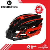 Helm Mtb - Helm Sepeda Mtb - Helm Rockbros - Helm Sepeda Merah Hitam